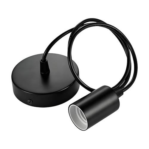 Leloco Lampenaufhängung Schwarz E27, mit 100CM Pendelleuchte Kabel, Lampenfassung mit Kabel Lampenkabel mit Fassung für Wohnzimme Deckenlampe Hängelampe Leloco Lampenaufhängung Schwarz E27, mit 100CM Pendelleuchte Kabel, Lampenfassung mit Kabel Lampenkabel mit Fassung für Wohnzimme Deckenlampe Hängelampe von Leloco