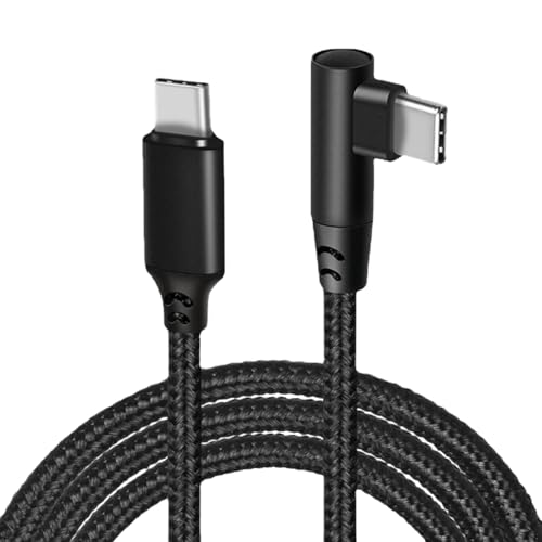 Leloco USB C auf USB C Kabel Kurz 1 m, 90 Grad Winkel PD 60W Schnellladekabel, Datenkabel, Schwarz für iPhone 15/15 Pro Max, Samsung Galaxy S23/S22, Huawei P40/Mate 60, Pixel von Leloco