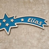 Sternschnuppe, Stern, Deko Kinderzimmer, Personalisiert, Namensschild, Holzschild, Türschild, Wand Gehänge, Geschenk, Geburtstag Sternschnuppe, Stern, Deko Kinderzimmer, Personalisiert, Namensschild, Holzschild, Türschild, Wand Gehänge, Geschenk, Geburtstag von Lelomihandmade