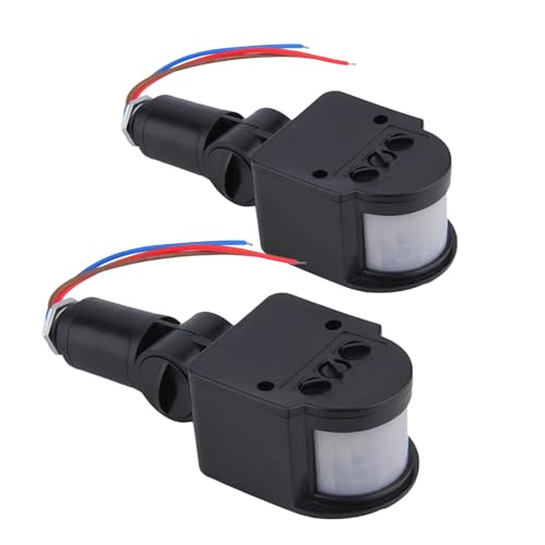 2Pcs Infrarot Pir Bewegungssensor Detektor Wandleuchte Schalter, 180° Sicherheit Flutlicht Sensor 90~250V von Lelukee