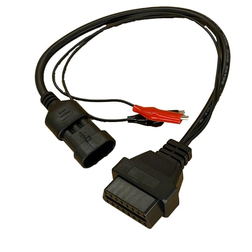 Lelukee OBD2 3 Pin auf 16 Pin Stecker Diagnosekabel für Fiat,OBDII 16Pin auf OBD1 3Pin Adapterkabel Obd2-Adapteranschluss Diagnosekabelmit zwei Clip von Lelukee