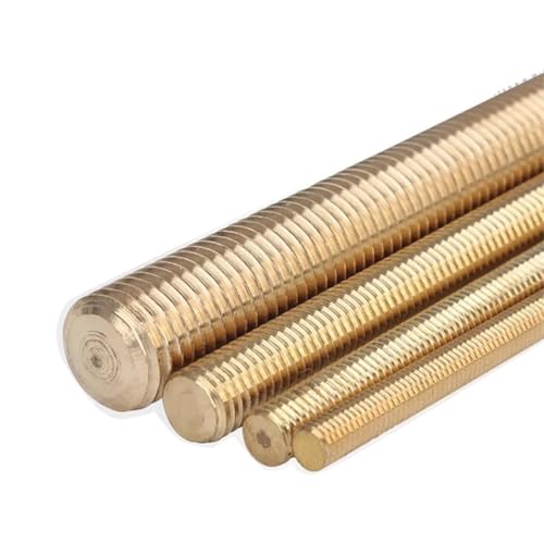 Leluo 5 stücke Voll Gewinde Metric Messing Bar Beschlag Stange M5 M6 M8 M10 M12 M14 M16 M18 M20 M22 M24 Zähigkeit(1meter x M6) von Leluo