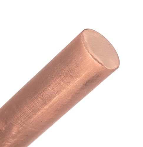 Leluo Kupfer-Rundmetallstab, Fräsen, Metallbearbeitung, 3 mm, 4 mm, 5 mm, 6 mm, 8 mm bis 30 mm, Länge 50 mm bis 300 mm Heimwerker(6mmx200mm) von Leluo