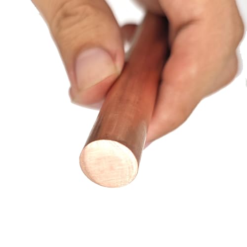 Leluo Kupfer-Rundstäbe 15 mm bis 90 mm for die Montage von Formen, Messergriffen und Nieten for Verschließen von Löchern Heimwerker(16x250mm) von Leluo