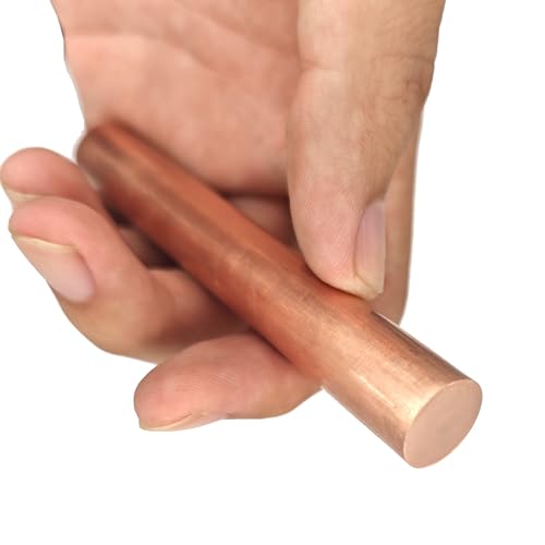 Leluo Kupferstab, 3 mm bis 12 mm, Rundstab for Metallbearbeiten, Schweißen und Fräsen, Cu-Metallstäbe for den professionellen Einsatz Heimwerker(10x250mm) von Leluo