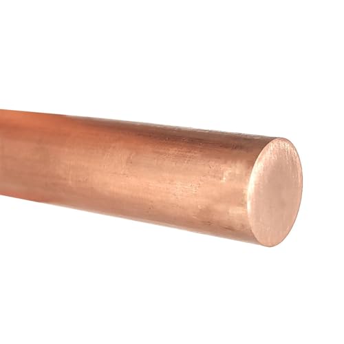Leluo T2 Kupfer-Rundstab 12 mm bis 80 mm for Erdungsanwendungen und Forschung zur Wärmeleitung und elektromagnetischen Induktion Heimwerker(20x200mm) von Leluo