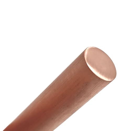 Leluo T2 Kupfer-Rundstäbe, 4 mm, 5 mm, 6 mm, 7 mm, 8 mm, 10 mm, 12 mm, 14 mm, 15 mm, 16 mm, 18 mm, for Steckverbinder und Relaiskontakte Heimwerker(12x500mm) von Leluo