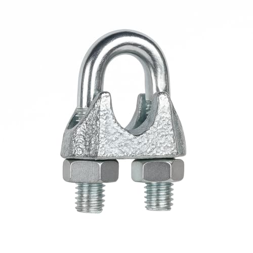 2 x Drahtseilklemme 16 mm DIN 741 - Stahl verzinkt | Stabile und rostfreie Kabelklemme | Sattelklemme für Seile, Kabel und Abspannseile - Lemag srl von Lemag srl