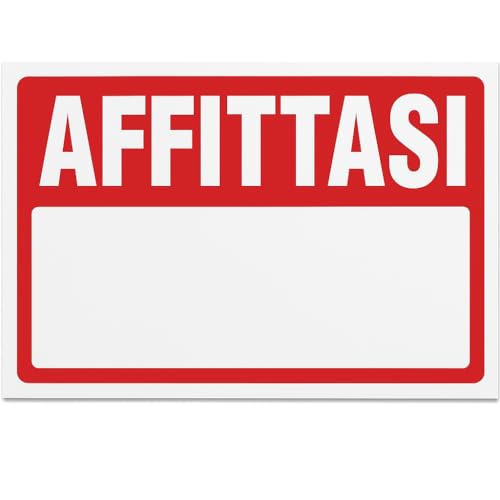 Schild "Miete" personalisierbar – PVC 3 mm – Format 30 x 20 cm – UV-beständig und wasserdicht – mit Platz für Kontaktdaten LEMAG SRL von Lemag srl