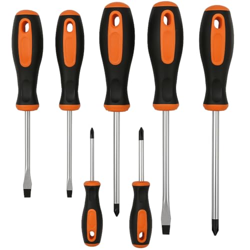 Set 6 Profi Schraubendreher - PH1x5x75 mm, PH1x5x100 mm, PH2x6x150 mm, SL6.5x150 mm, SL5.5x100 mm, SL5.5x75 mm - ergonomischer rutschfester Griff - LEMAG SRL von Lemag srl
