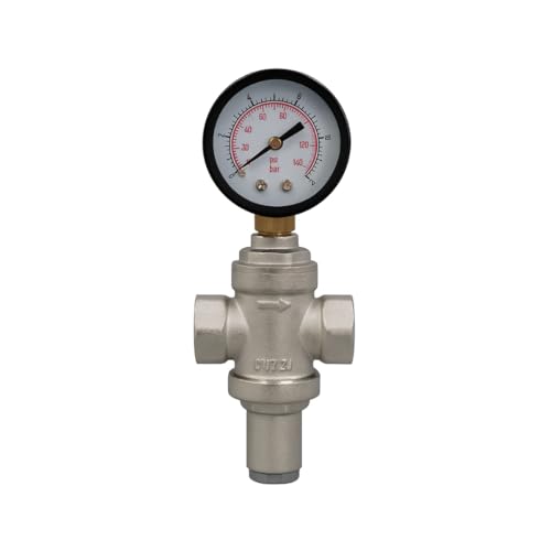 Wasserdruckminderer 1/2" mit Manometer und Netzfilter - Einstellbarer Druckregler aus Messing für Hausinstallationen, Bewässerung und Kessel - Lemag srl von Lemag srl