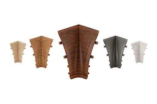 LEMAL Innenecken, PVC 70x50mm - Zubehör für Sockelleisten mit Kabelkanal - (8640 Holzoptik Kastanie, 1 Stück) Laminatleiste Kabelführung Vinyl von Lemal