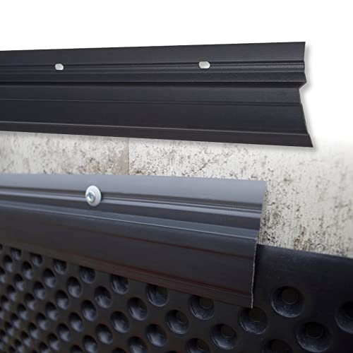 LEMAL Noppenbahn Abschlussprofil PT6, PVC Kunststoff anthrazit, Halteleiste Noppenfolie Mauerschutz (50 Meter / 25 Leisten) - Abdeckprofil Noppenbahnen von Lemal