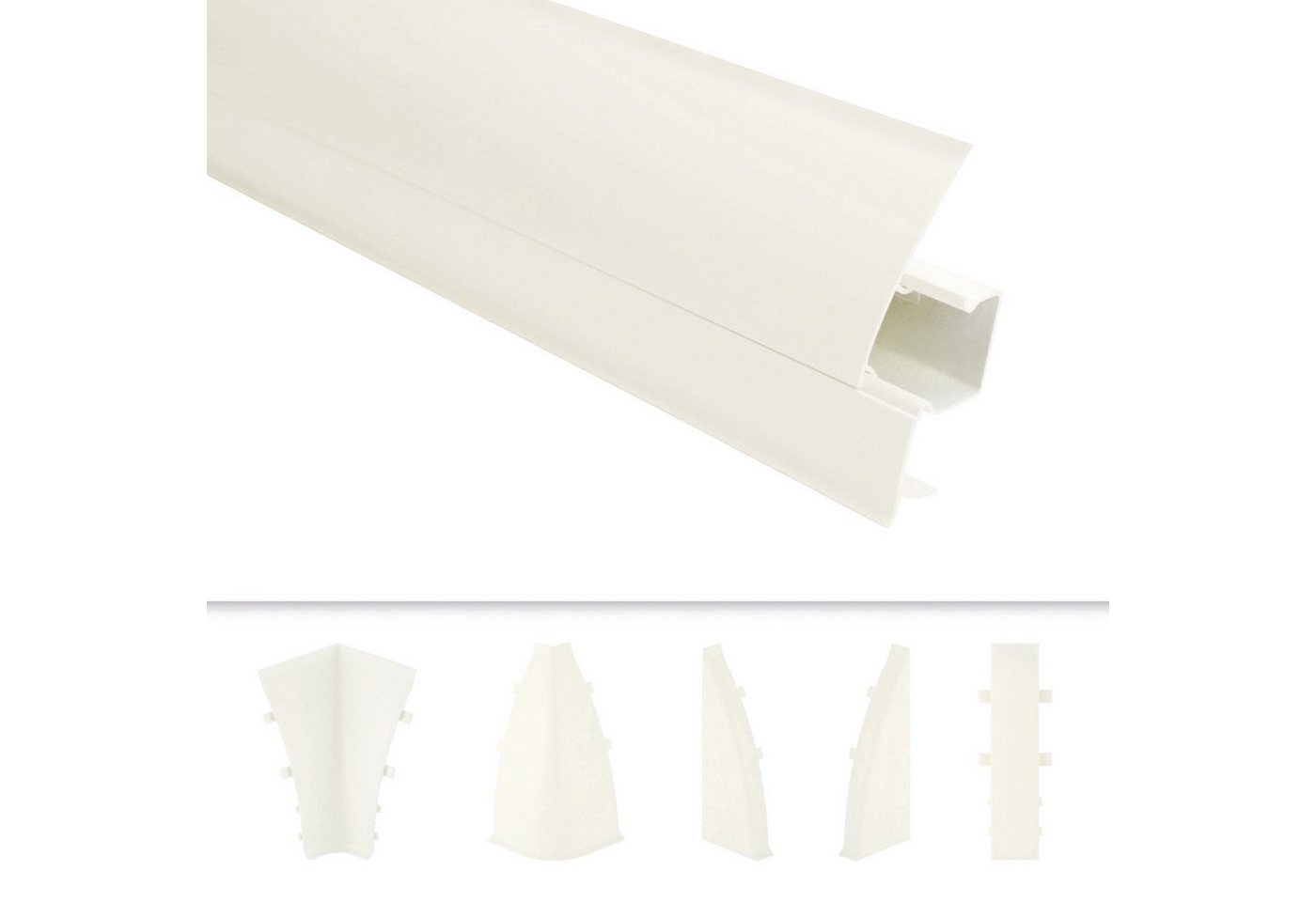 Lemal Sockelleiste, PVC 65x23mm - Fußleisten mit Kabelkanal - (10 Meter / 5 Leisten) Laminatleiste Kabelführung Vinyl von Lemal