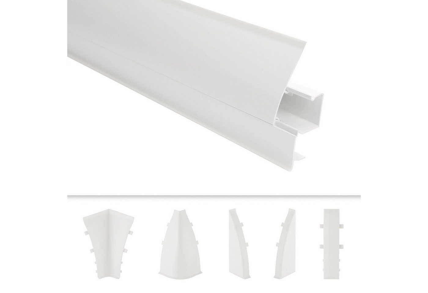 Lemal Sockelleiste, PVC 65x23mm - Fußleisten mit Kabelkanal - (10 Meter / 5 Leisten) Laminatleiste Kabelführung Vinyl von Lemal