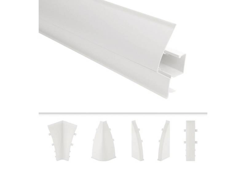 Lemal Sockelleiste, PVC 65x23mm - Fußleisten mit Kabelkanal - (20 Meter / 10 Leisten) Kunststoff Teppichleisten Übergangsleisten von Lemal