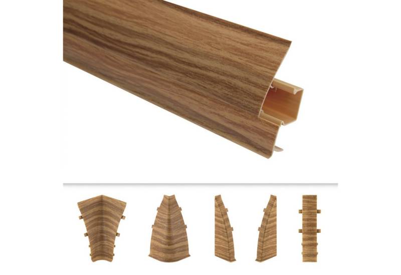 Lemal Sockelleiste, PVC Fußleisten 60x26mm mit Kabelkanal - (Endkappe rechts) Boden Vinylboden Holzboden von Lemal