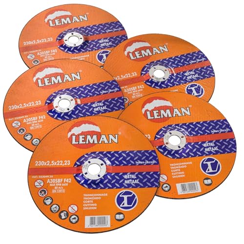 Leman 233049.05 Groove Trennscheibe für Metall 230 x 2,5 x 22,23 mm, 5 Stück von Leman
