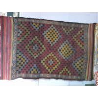 El Dokuması Kök Boyalı Yörük Kilimi von LemanyaVintageStore