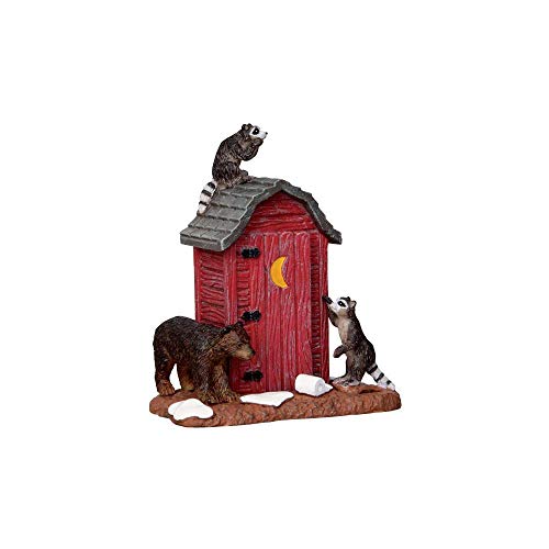 Lemax 24492 - Outhouse Marauders - Waschbären am Toilettenhäusschen - Vail Village - Zubehör Weihnachtswelt von Lemax Village Collection