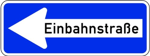 LEMAX® Verkehrszeichen - Einbahnstraße linksweisend, Zeichen 220 Alu 2 mm, RA1 blau/weiß 800x300mm von LEMAX