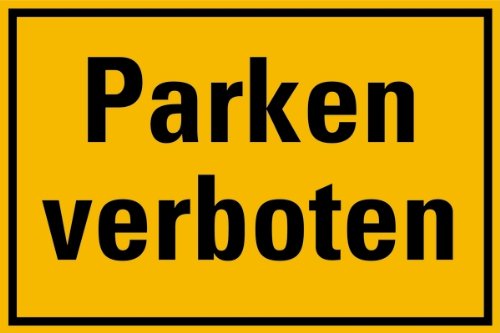 Schild Kunststoff Parken verboten gelb/schwarz 200 x 300 mm (Parkverbot, Privatparkplatz, Privatgrundstück) praxisbewährt, wetterfest von LEMAX