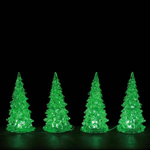 LEMAX Kristallbeleuchteter Baum, 3 Farben wechselbar, klein, 4 St?ck, B/O (4,5 V) von Lemax