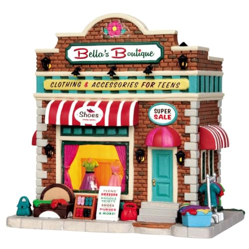 Lemax 45720 - Bella's Boutique - Jukebox Junction - Beleuchtetes Porzellan Haus Village Kollektion von Lemax