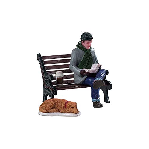 Lemax 92777 - Relaxing Day 2er Set - Neu 2019 - Entspannter Tag - Mann liest Zeitung - General Product - Zubehör Weihnachtsdorf von Lemax