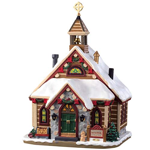 Lemax 95477 - Pinewood Springs Chapel - Neu 2019 - Vail Village - Beleuchtete Miniatur Kirche/Kapelle - Porzellan von Lemax