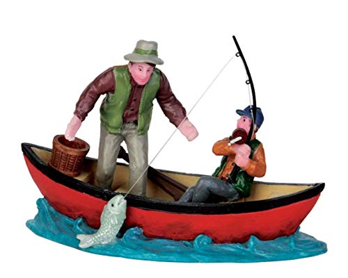 Lemax - Canoe Catch - Angler im Boot - Polyresin - Figuren & Zubehör für die eigene kleine Weihnachtswelt von Lemax