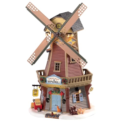 Lemax - Harvest Valley Windmill - 20cmx32cmx16cm - Beleuchtetes & Animiertes Gebäude - LED - Porzellan von Lemax