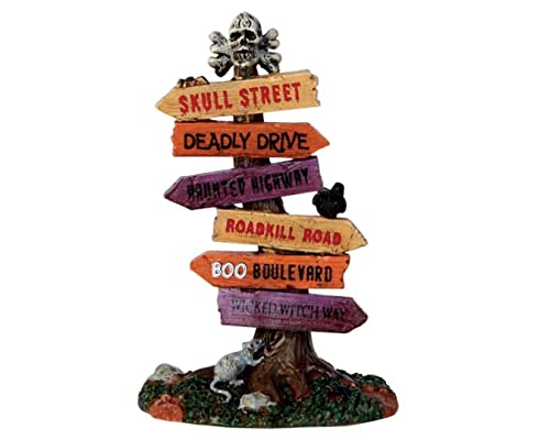 Lemax - Scary Road Signs - Monströses Straßenschild - Spooky Town - Polyresin - Figuren & Zubehör für Halloween von Lemax