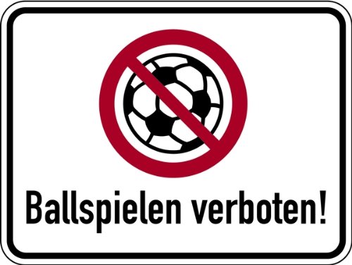 Schild Alu Ballspielen verboten Symbol 300x400mm von LEMAX