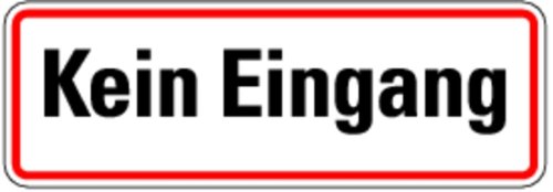 Schild Alu Kein Eingang 120x350mm von LEMAX