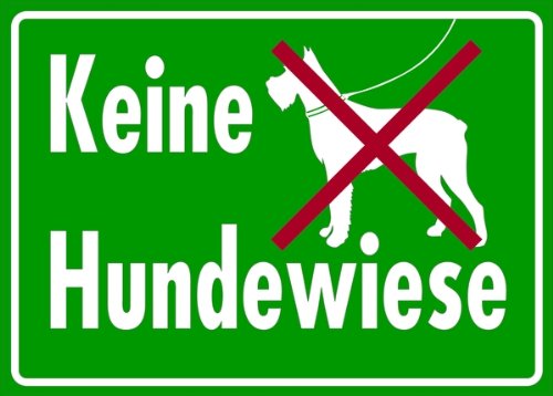 Schild Alu Keine Hundewiese 250x350mm von LEMAX