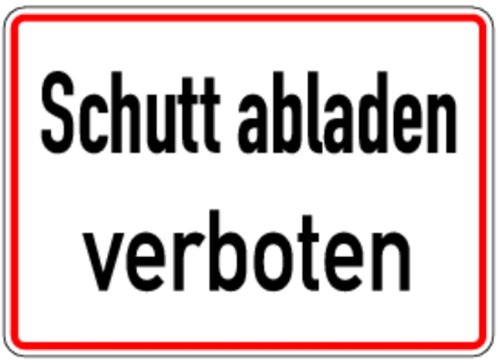 Schild Alu Schutt abladen verboten 250x350mm von LEMAX