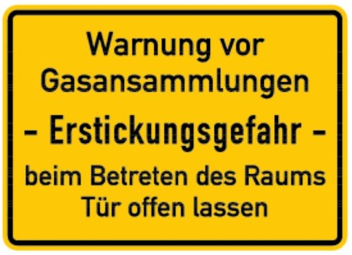 Schild Alu Warnung vor Gasansammlungen Erstickungsgefahr 250x350mm von LEMAX