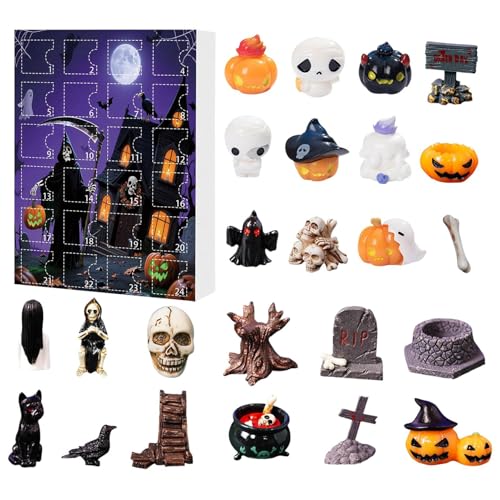 2025 Halloween Figuren Adventskalender,24 Teile Halloween Gruselfiguren Kalender - Saisonale Deko Für Kinderzimmer Kindergarten Büro Zuhause Herbstdeko 2025 Halloween Figuren Adventskalender,24 Teile Halloween Gruselfiguren Kalender - Saisonale Deko Für Kinderzimmer Kindergarten Büro Zuhause Herbstdeko von Lembeauty