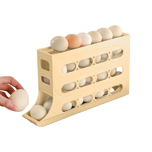 Eierschale Für Kühlschrank | Rollende Eierhalter 4 Schichten Eierspender | Großes Fassungsvermögen Automatische Rolling Egg Organizer Für Haus Küche Kühlschrank Counter Ei Lagerung von Lembeauty