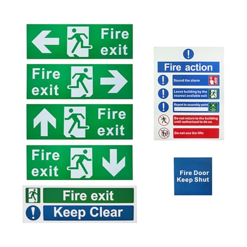 Feuernotausgang,Brandschutzschild - Warnaufkleber Set Für Türen In Industrie Gewerbe Und Outdoor Bereich Sicherheitskennzeichnung Für Erwachsene Und Kinder Feuernotausgang,Brandschutzschild - Warnaufkleber Set Für Türen In Industrie Gewerbe Und Outdoor Bereich Sicherheitskennzeichnung Für Erwachsene Und Kinder von Lembeauty