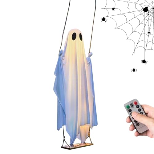 Halloween Dekoration,Schaurige SchwingTerrassendeko Mit Beleuchtung - Große Halloween Deko Mit Fernbedienung Für Innen Außen Haus Garten Weg Baum von Lembeauty