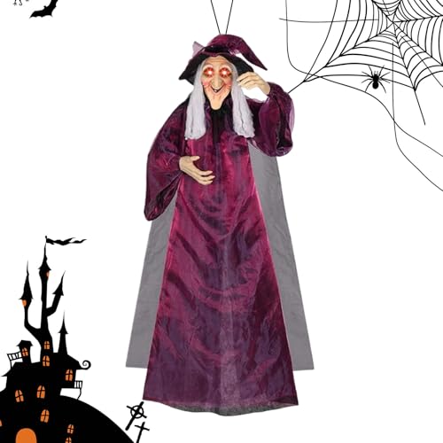Halloween Hexen Deko - Hängbare Sprechende Halloween Hexe Mit Leuchtenden Augen | Gruselelemente Für Vordach Garten Party Und Gruselhaus Halloween Hexen Deko - Hängbare Sprechende Halloween Hexe Mit Leuchtenden Augen | Gruselelemente Für Vordach Garten Party Und Gruselhaus von Lembeauty