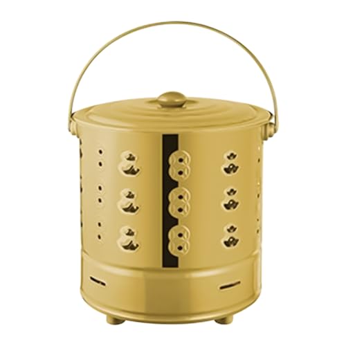 Lembeauty Feuerfass,Tragbare Edelstahl Brennbehälter mit Deckel | Verbrennungsgerät für Gelddosen für Holzöfen Outdoor Camping Gärtner Bauernhof Garten Balkon Landschaftsgärtner von Lembeauty