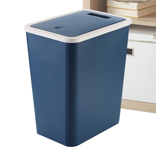 Lembeauty Mülleimer Mit Deckel - Abfallbehälter,Recyclingbehälter Mit Pressdeckel Schmal Modern 13L Für Küche Bad Wohnzimmer von Lembeauty