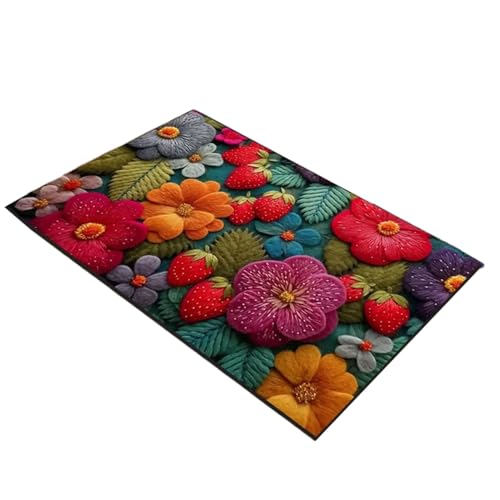 Lembeauty Retro Teppiche für das Wohnzimmer, Waschbare Badteppiche, Weicher Quadratischer Bodenbelag 50x80 cm Für Zuhause Balkon Bad von Lembeauty