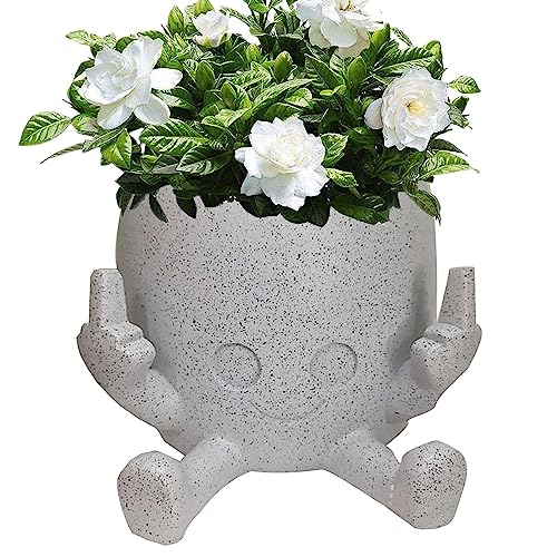 Mittelfinger Blumentopf | Kreativ Geformte Figur Lächelnde Pflanzgefäß | Niedliche Mittelfinger Pflanzgefäß Mit Lächeln | Harz Lustiger Ausdruck Indoor Pflanzgefäß von Lembeauty