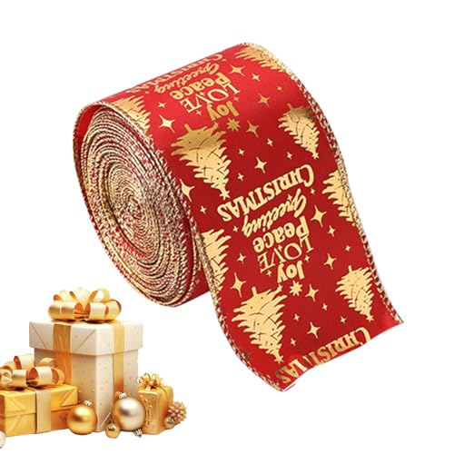 Weihnachtsband Zum Basteln,Geschenkband Mit Druck Für Geschenkverpackung | Basteldekoration Für Blumenarrangements Schleifen Kränze Weihnachtshandwerk Weihnachtsband Zum Basteln,Geschenkband Mit Druck Für Geschenkverpackung | Basteldekoration Für Blumenarrangements Schleifen Kränze Weihnachtshandwerk von Lembeauty