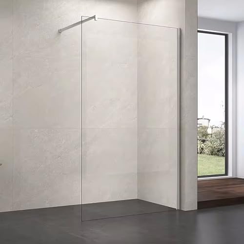 LEMMO 75/80/90/100/120x200 cm Walk-In Dusche mit Stabilisator aus 8 mm ESG Glas inkl. Nanobeschichtung (75X200) von Lemmo