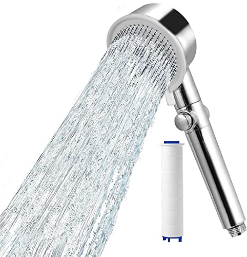 Lemnislife Duschkopf Handbrause mit Filter 360° Rotierende Wassersparender Hochdruck, 5 Strahlarten und Stop Taste duschbrause, Chrome, ls001 von Lemnislife